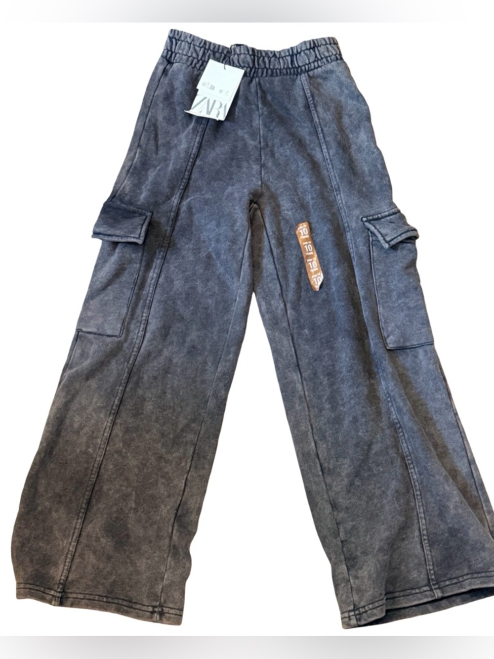 Zara Girls Acid Wash Cargo Wide Leg Pants | NWT Size 10 🖤